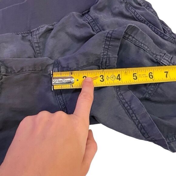 FAHERTY Womens Arlie Blue Shorts Size Small Organic Cotton Linen Blend - Picture 6 of 9